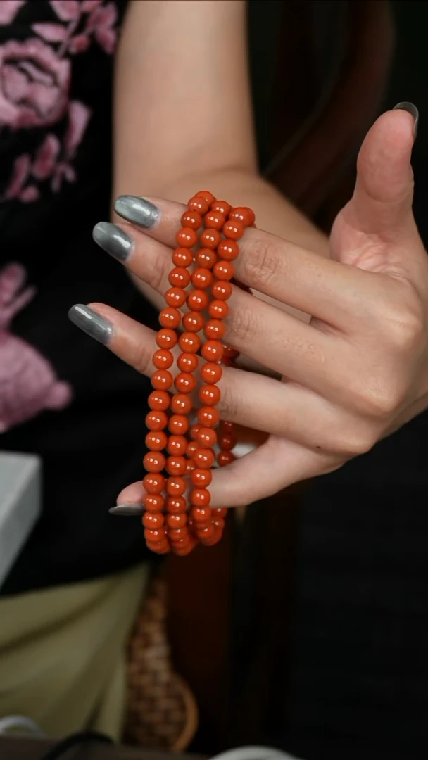 手链未镶嵌南红玛瑙柿子·圆珠多圈6m