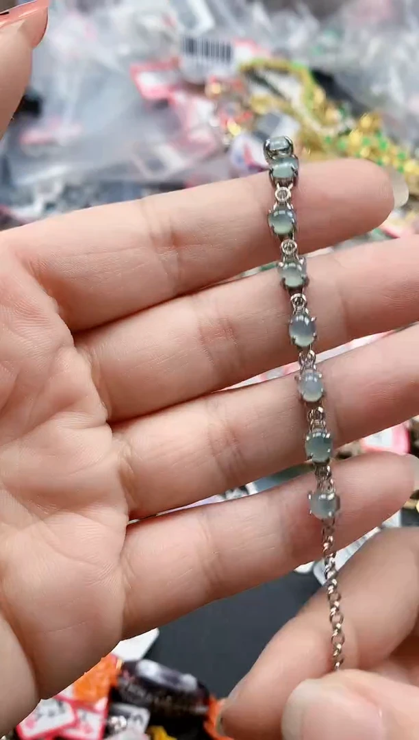 银S925镶嵌戒指翡翠天然A货缅甸翡翠