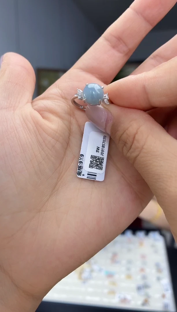 银S925镶嵌戒指翡翠1111111