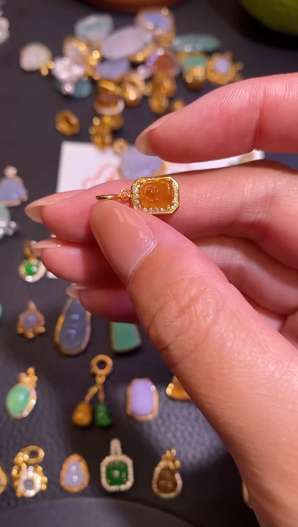 颈饰银S925镶嵌翡翠a货翡翠