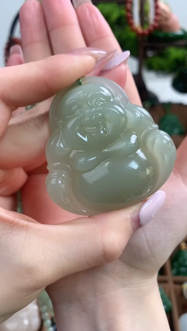 【闪购商品】和田玉颈饰18K金镶嵌吊坠50mm