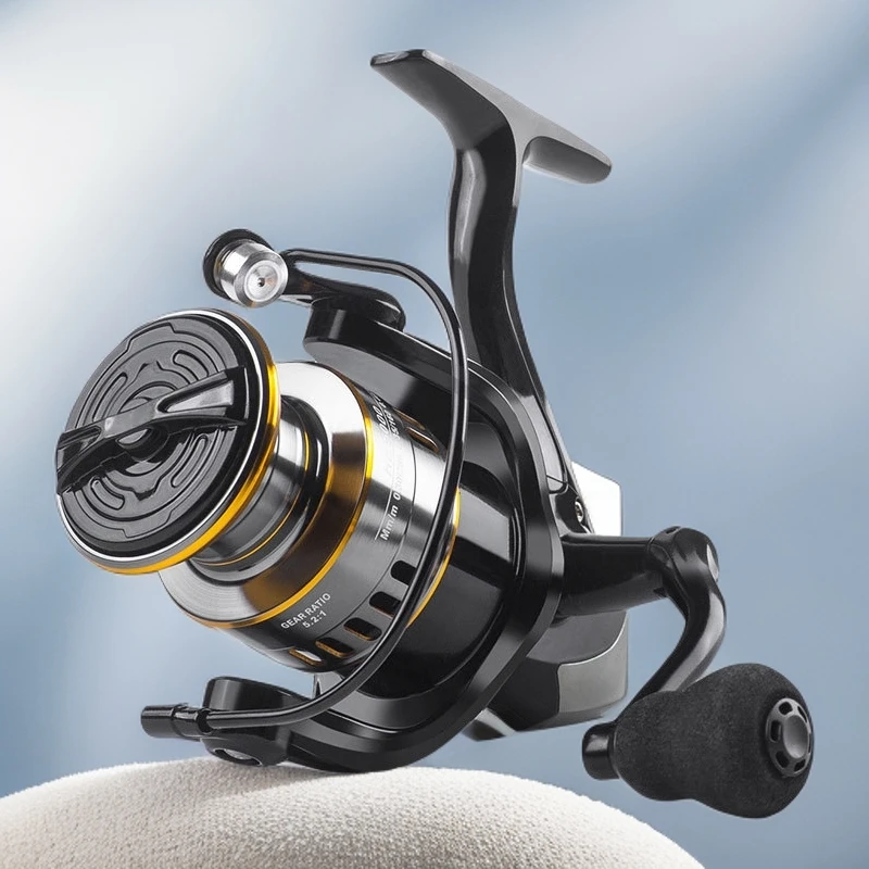 真正全金属纺车轮12轴远投渔轮海杆专用金属机身高强度耐用渔轮