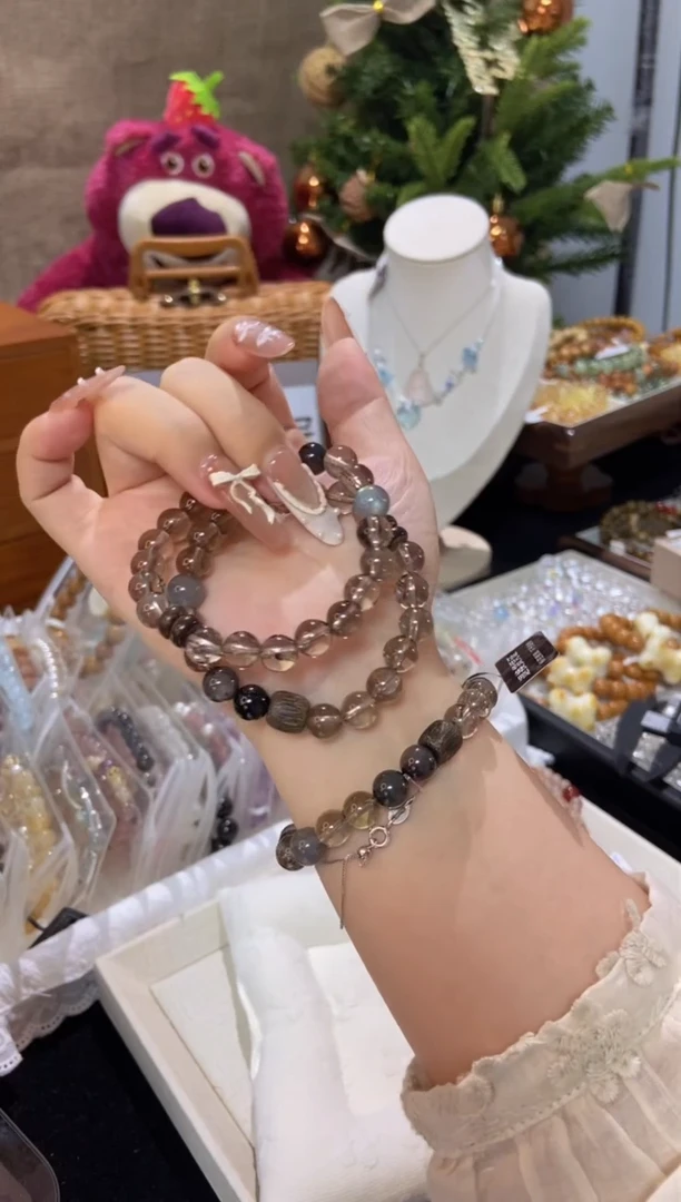 水晶手串未镶嵌孤品捡漏均匀瑕疵介意勿拍