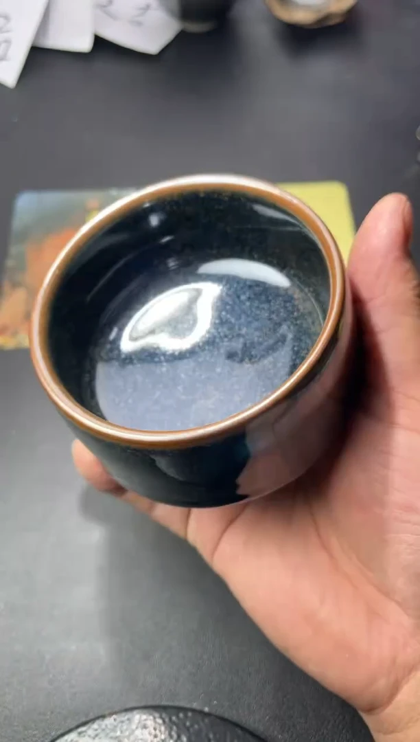 茶盏54叶紫建盏叶紫