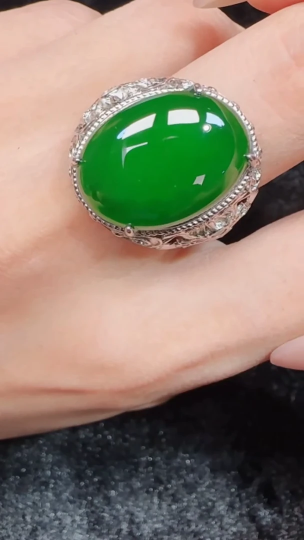 定制翡翠未镶嵌翡翠戒指254