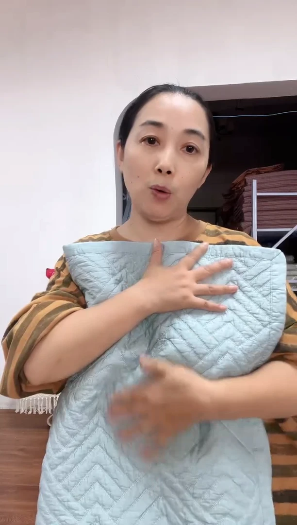 莱赛尔纤维几何蓝色枕头套一对