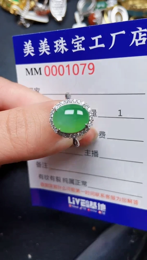 翡翠银S925镶嵌颈饰1079