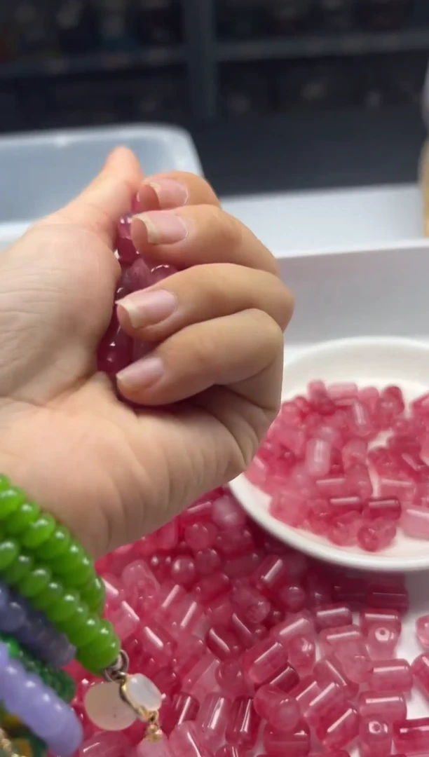 未镶嵌颈饰碧玺w1734粉碧玺管珠12*8mm*10颗