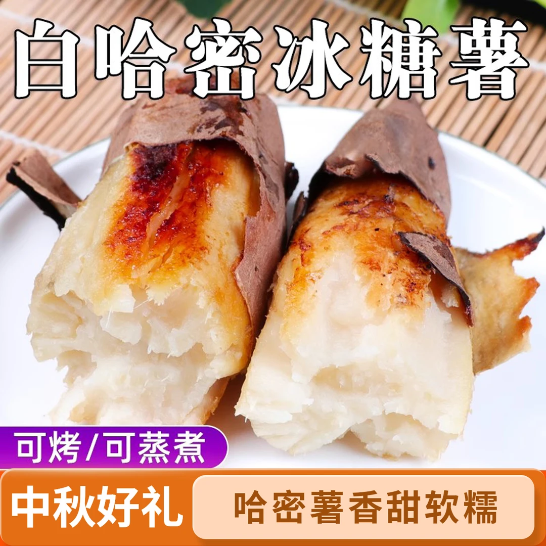 中秋好礼哈密白心蜜薯沙地种植可烤可煮粉糯香甜河南蜜薯白蜜薯