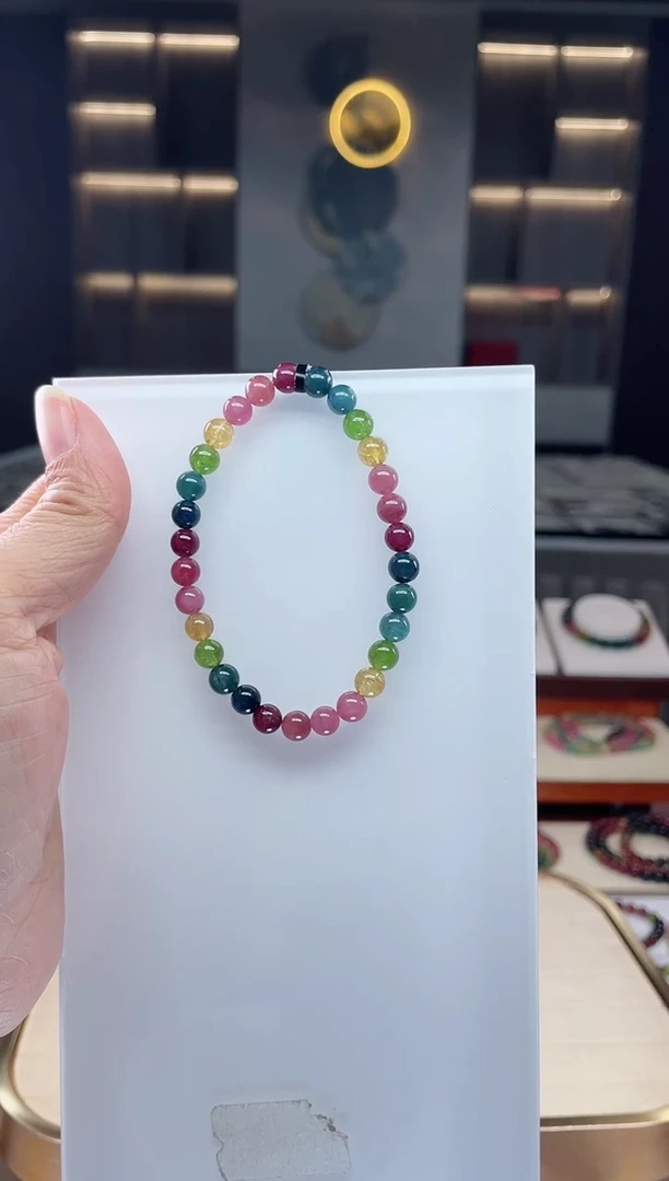 未镶嵌单圈手串6mm+碧玺（多样性发一条）Q
