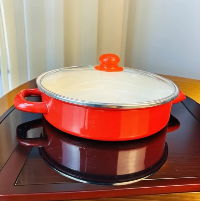 新疆包邮【24cm红色拉面盆】带盖子带手把圆形家用好看高档多功能