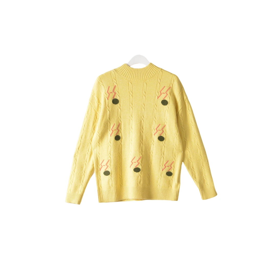 【】深圳时尚女装WNC-毛衫9039-黄色均码