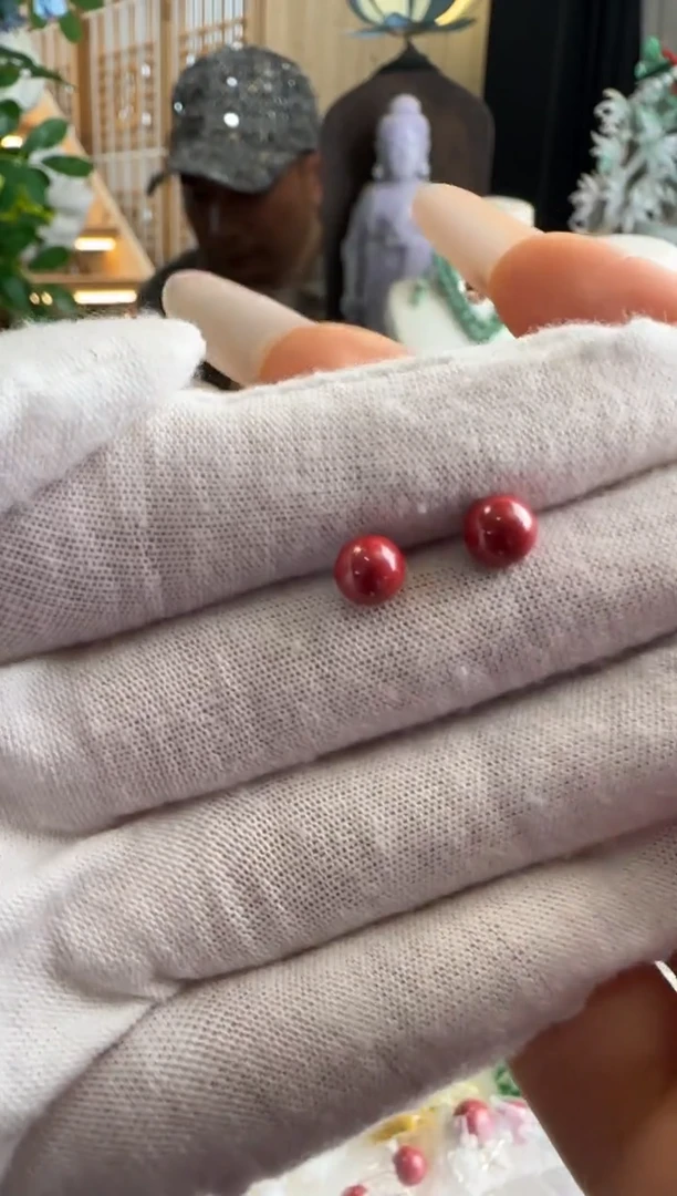 【闪购商品】玛瑙/玉髓耳钉未镶嵌朱砂