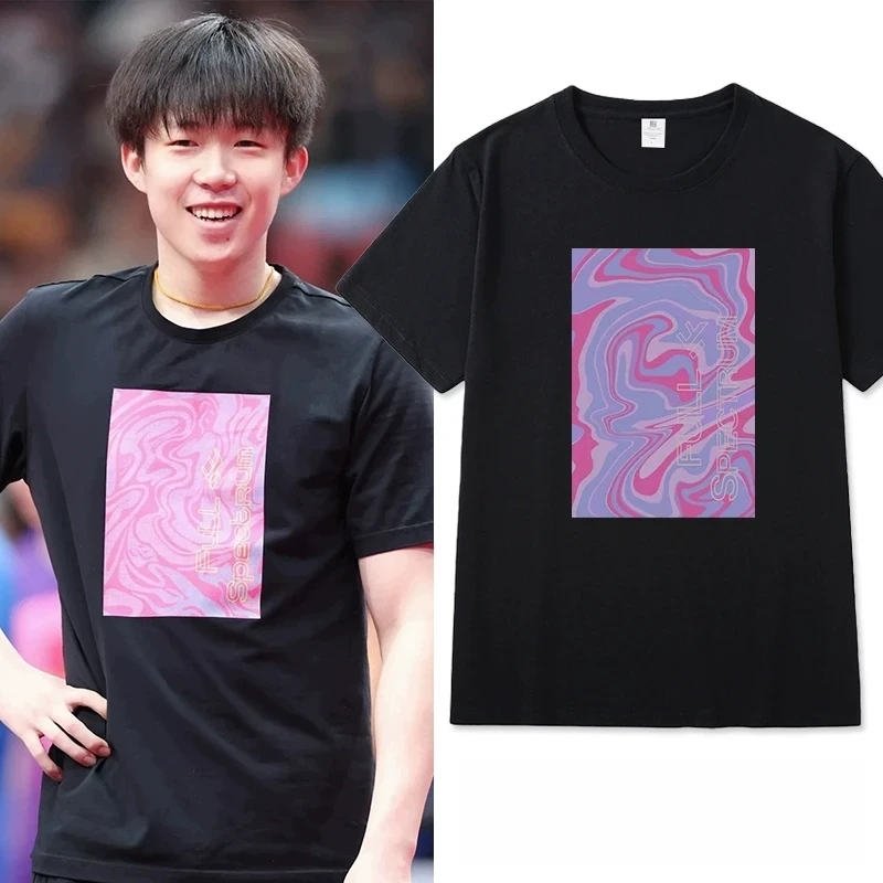 明星同款印花纯棉短袖男女圆领T恤夏季宽松运动训练半袖上衣服