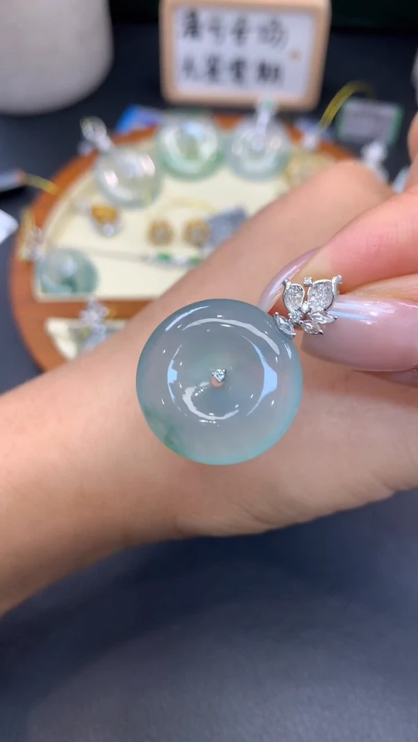 定制翡翠18K金镶嵌F248