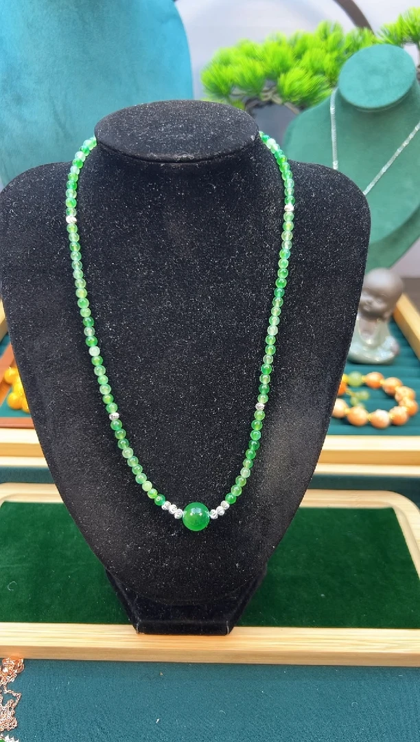 翡翠银S925镶嵌颈饰X57