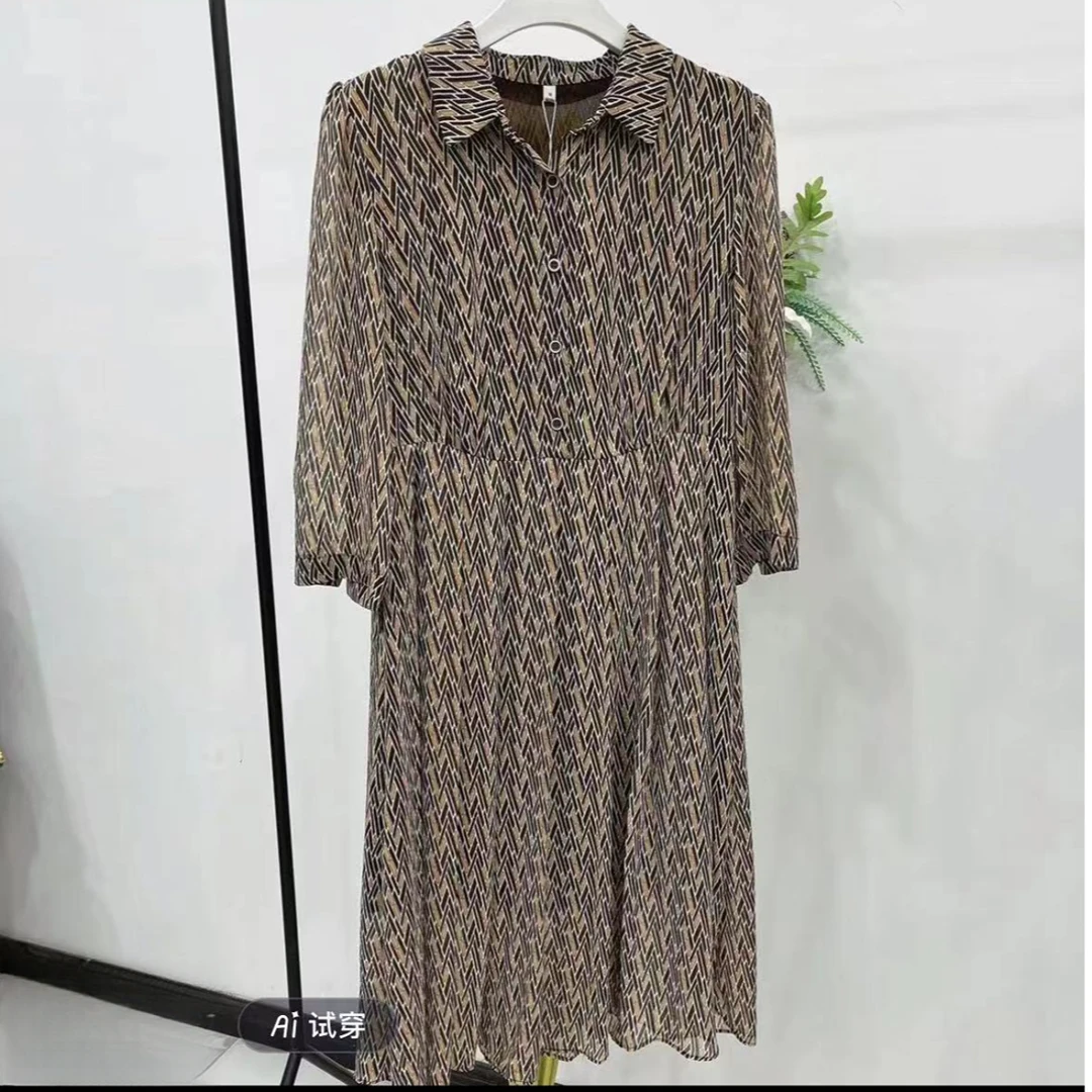 Q1126碎花气质时尚休闲百搭女士夏季印花连衣裙