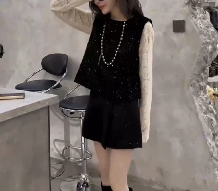 2024冬季新款时尚女装网红潮流气质靓丽漂亮马甲裙子套装女珍惜3