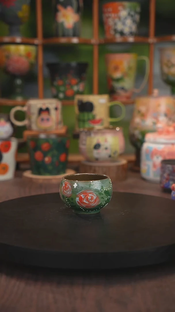 紫砂油画釉下彩手绘