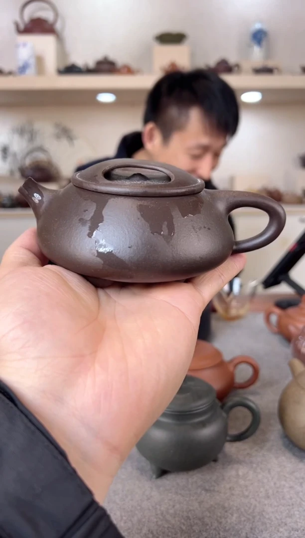 【闪购商品】紫砂茶壶牛盖石瓢 紫泥 半手工