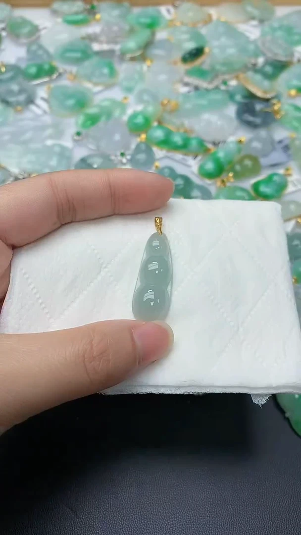 颈饰银S925镀金镶嵌翡翠天然缅甸A货百元以上9元证书费自理