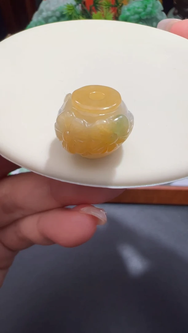 未镶嵌定制翡翠17*13.1鼓珠