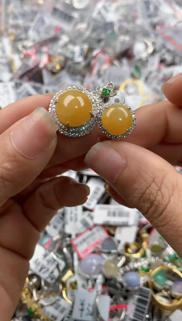 银S925镶嵌戒指翡翠4444----3