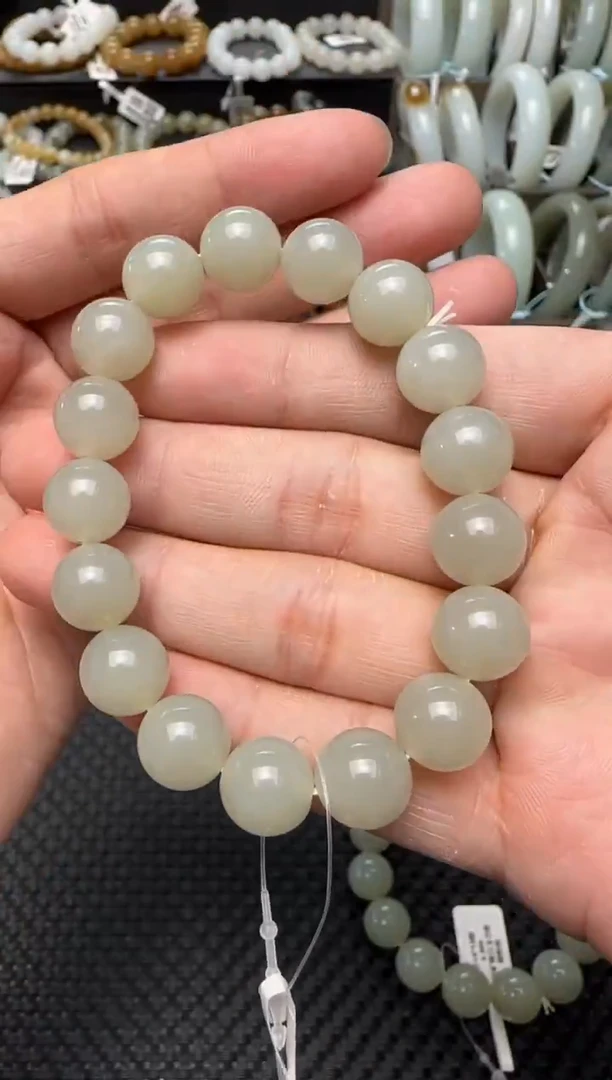 未镶嵌手绳和田玉青白玉手串卡12