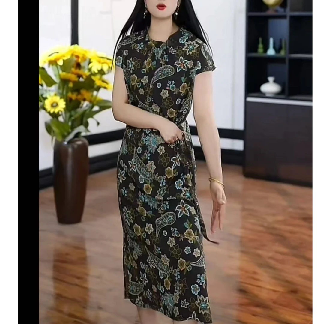 【JX486】WU2025时尚休闲百搭款中长款显瘦连衣裙裙子