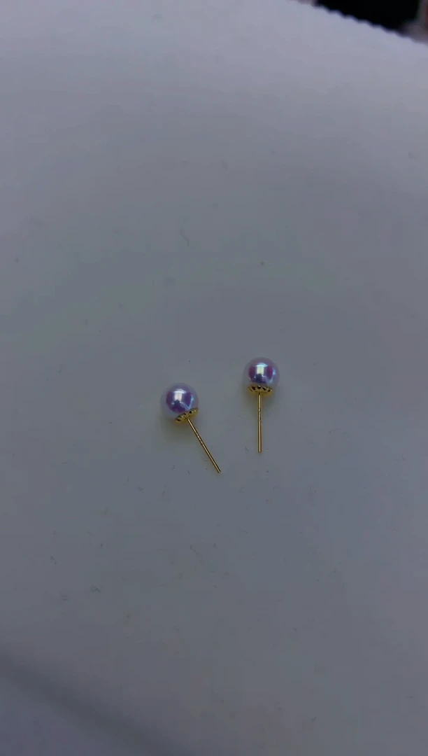 银S925镶嵌海水珍珠商品5-6素钉定制