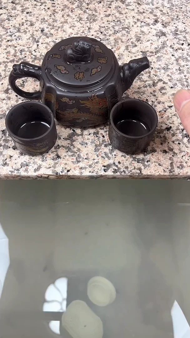 四方龙凤一壶两杯变色凤鸣套装小四方