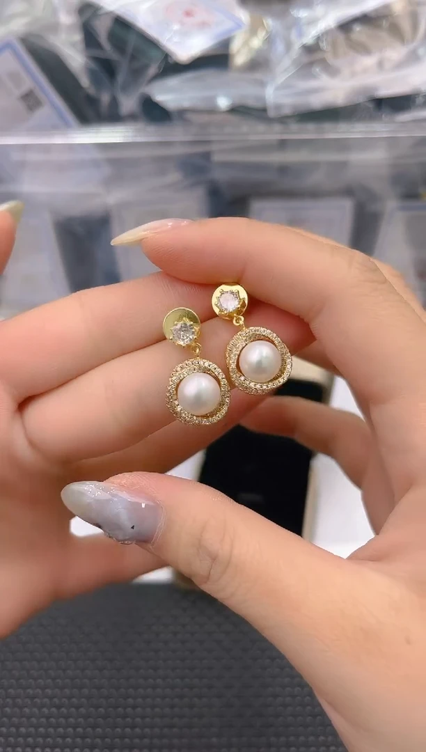 未镶嵌淡水珍珠耳饰ed1145