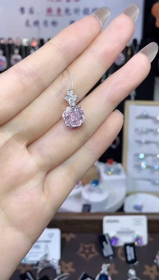 925银合成碳硅石编号F0184  吊坠