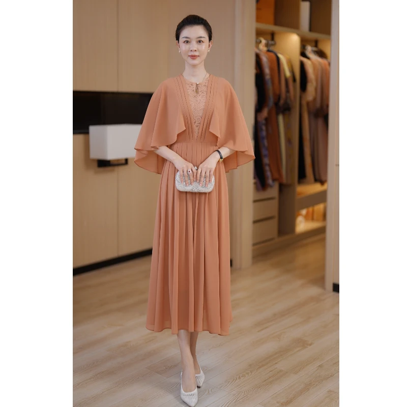 【橘悦裳影】夏季新款气质显瘦中长款时尚连衣裙高贵优雅