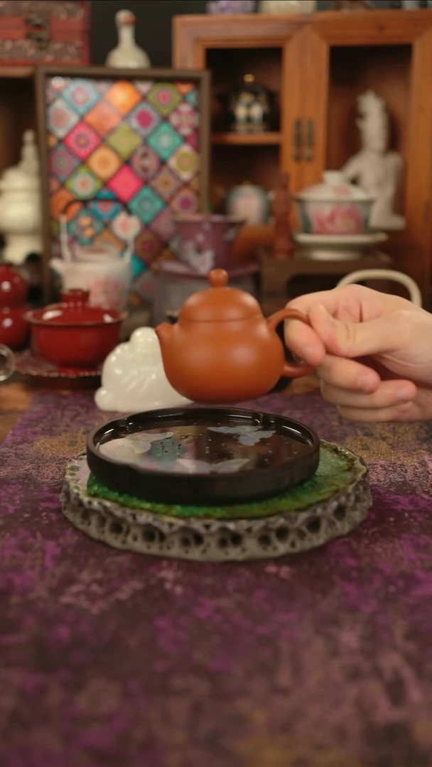 摩吉陶陶闪拍链接 橘皮紫砂文旦壶