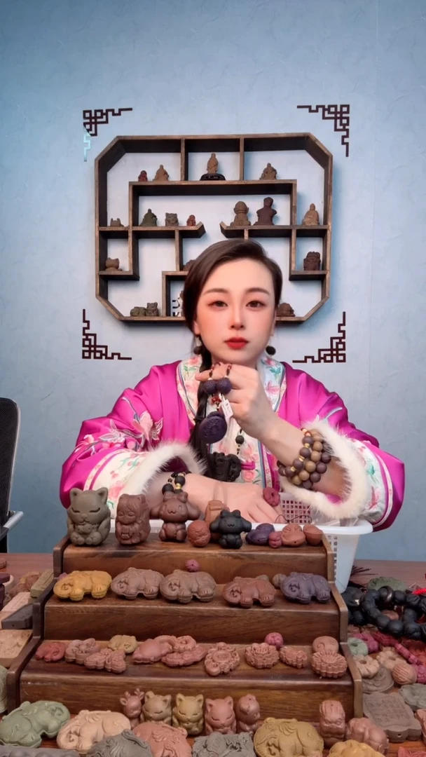 【闪购商品】泥塑瑕疵九紫一路生花+福禄寿喜财2颗项链