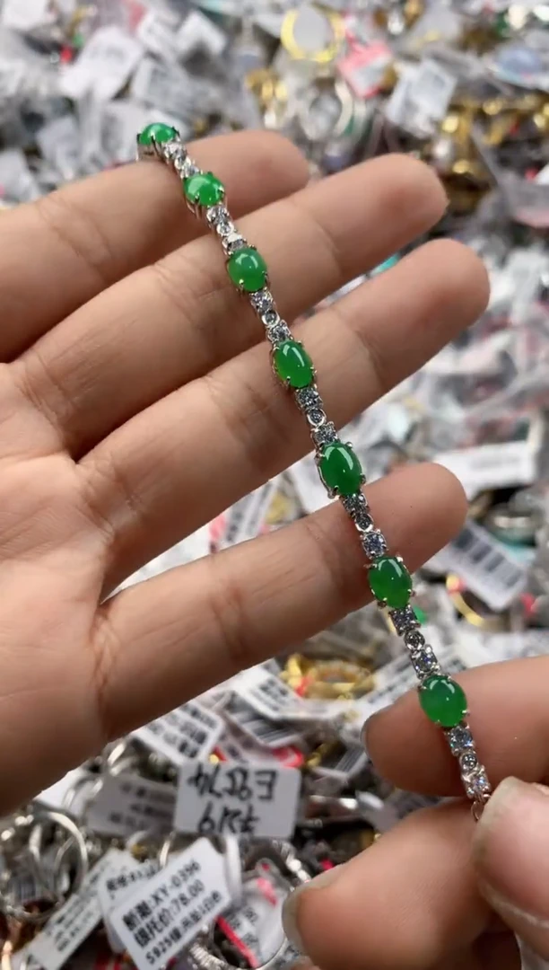 银S925镶嵌戒指翡翠999----10
