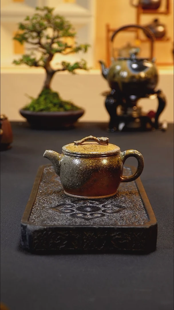 茶壶紫砂纯自然柴烧
