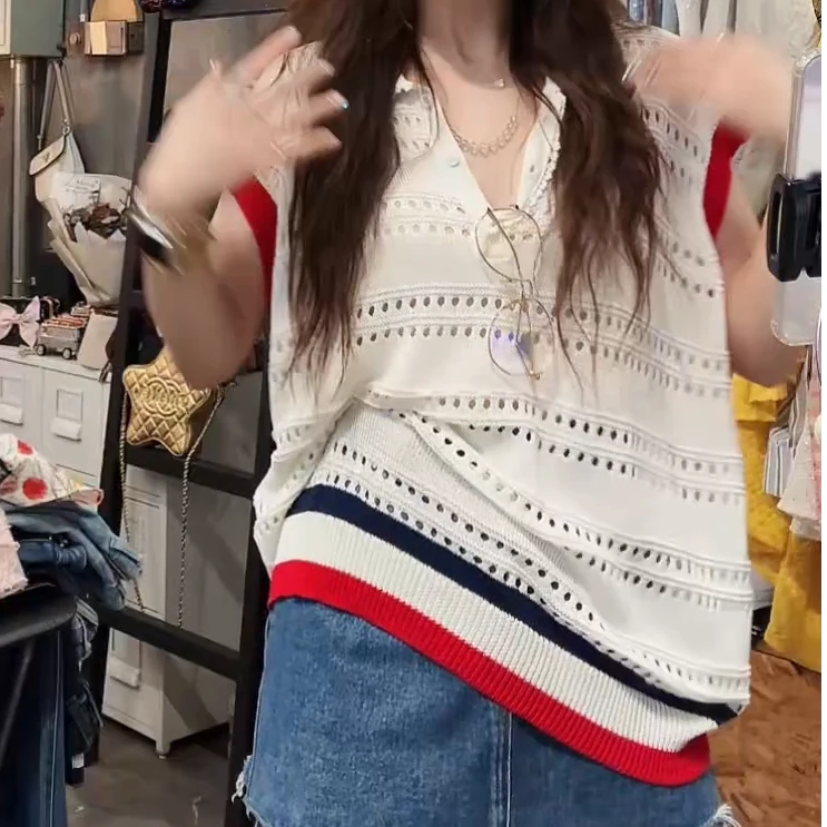 夏季新款宽松百搭针织上衣C5424