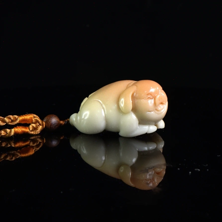 Lot.9.寿山石善伯洞诸事顺利手把件102.2克6x4x3cm