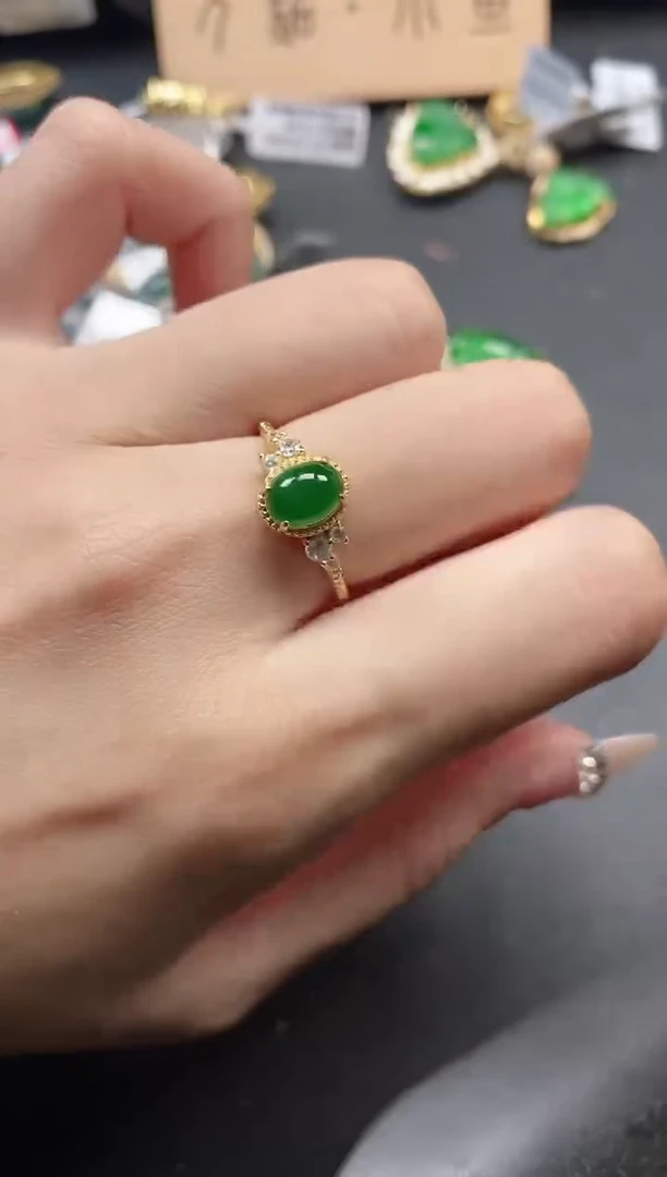 银S925镶嵌戒指翡翠51151