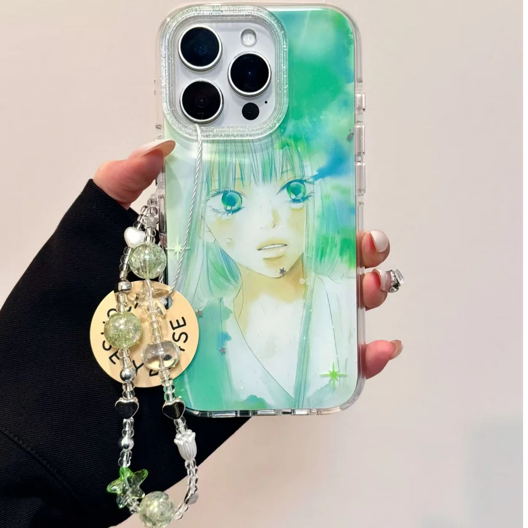 薄荷绿美少女适用苹果16promax手机壳VIVO华为OPPO小米15一加女壳