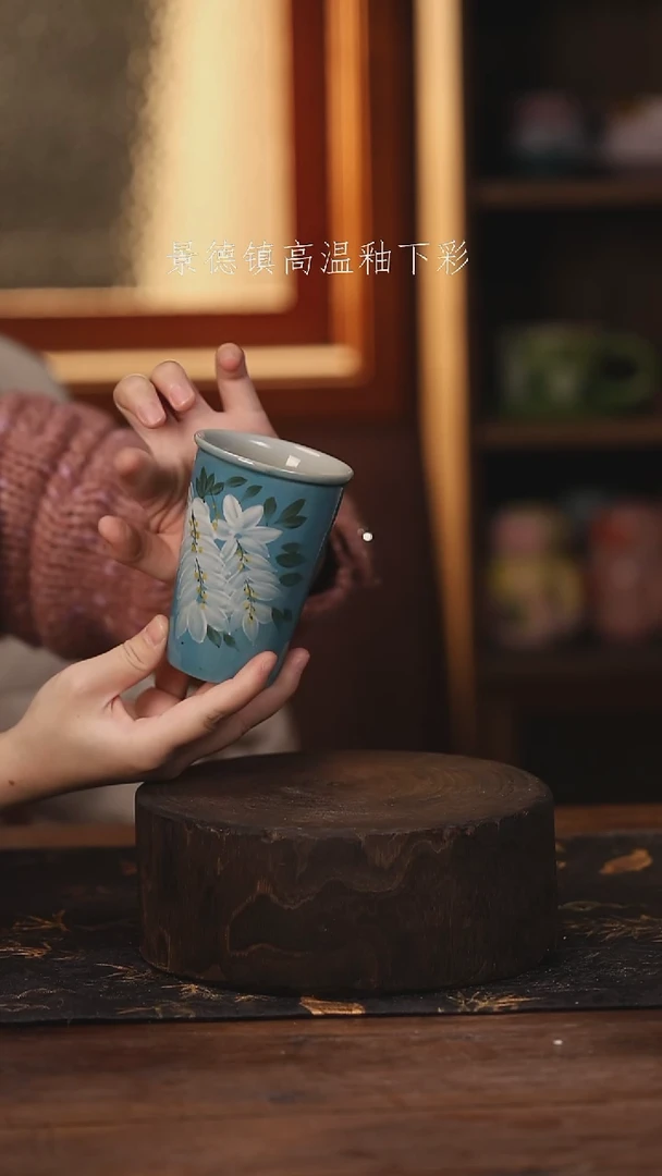 陶瓷景德镇高温釉下手绘陶瓷@L389@