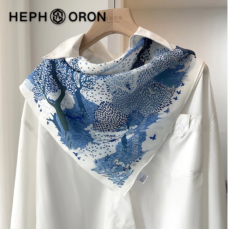 轻奢品牌双绉女士真丝丝巾2025新款气质时髦桑蚕丝丝巾装饰领巾