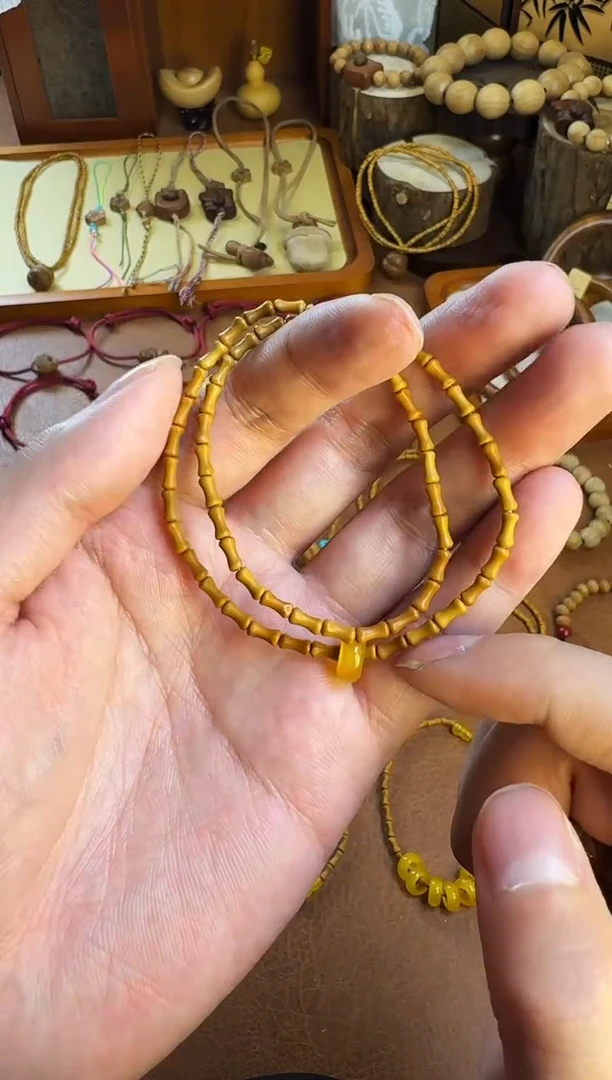 手串桃核竹节双圈跑环