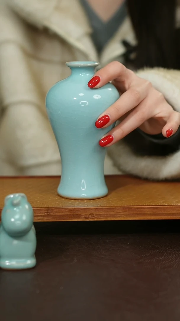 摆件瓷原矿原釉汝宋汝瓷 福利瓶