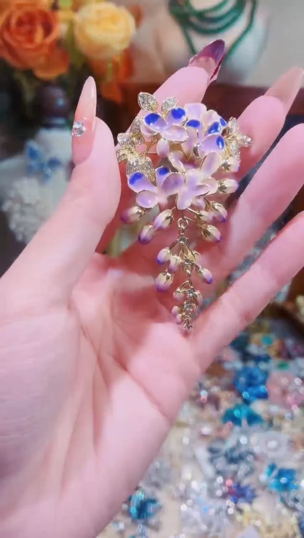 合成立方氧化锆铜合金紫藤花