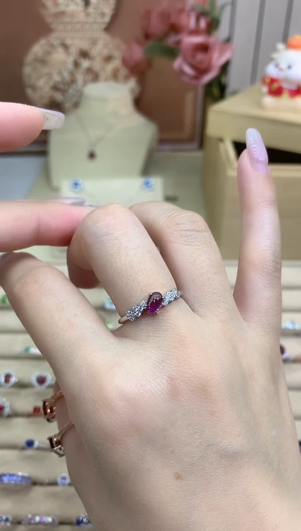 银S925镶嵌戒指石榴石郁金香