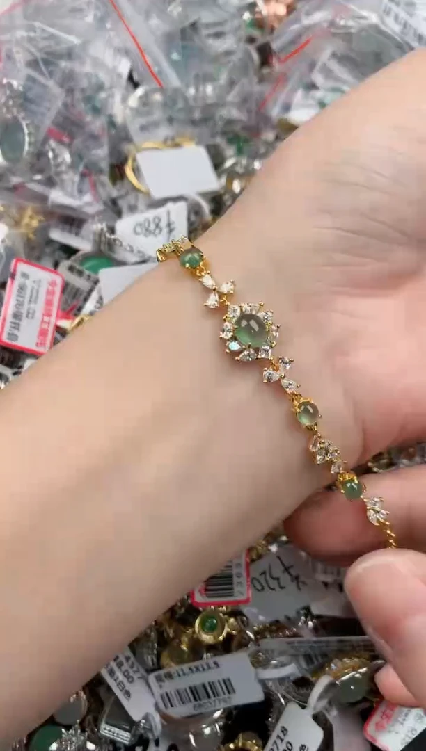 银S925镶嵌戒指翡翠12          10