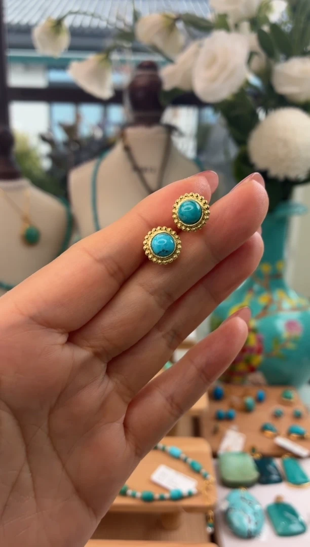 合金绿松石耳饰1